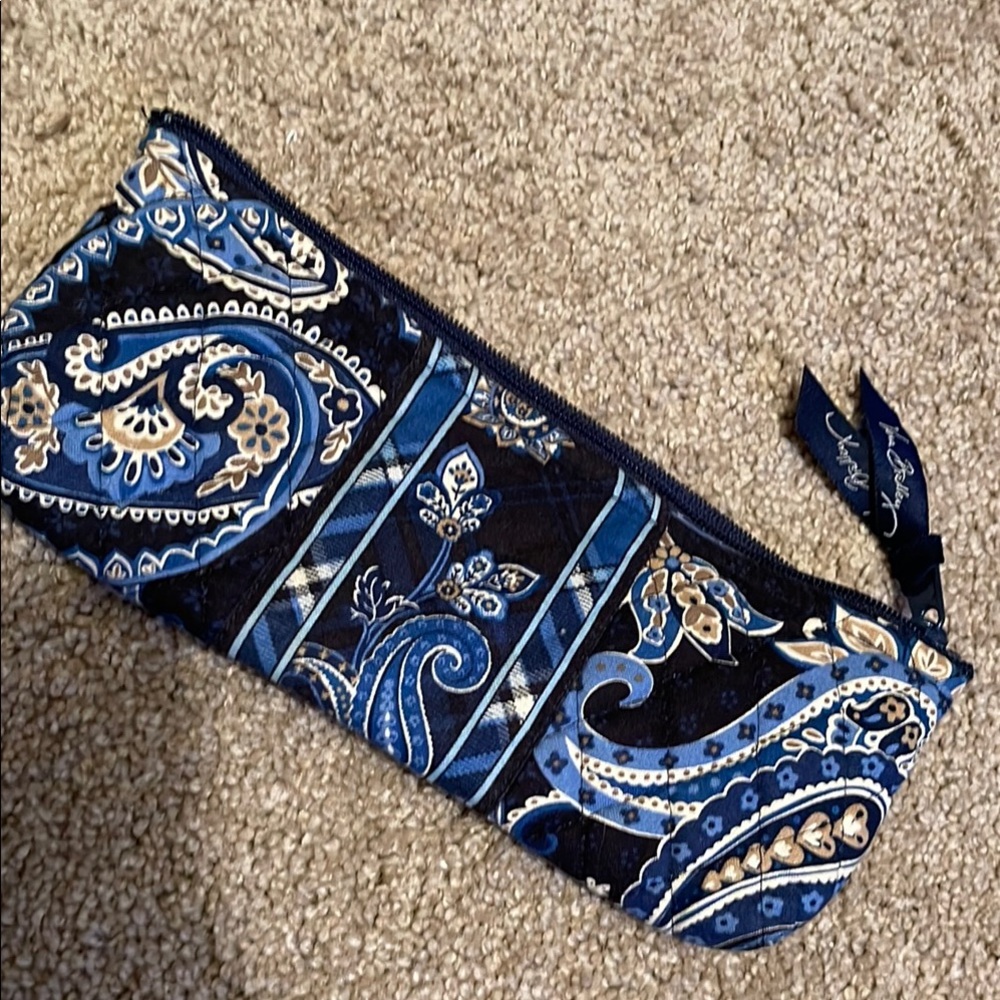 Blue Paisley Zipper Pouch
